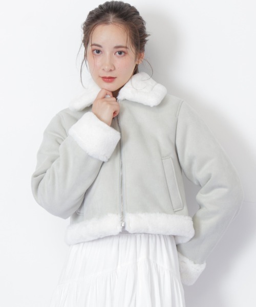 JILL by JILL STUART(ジルバイジルスチュアート)の「◇フェイクムートンジャケット(その他アウター・レディース・ピンク/ホワイト/グレー・SMALL/MEDIUM)」の10枚目の写真