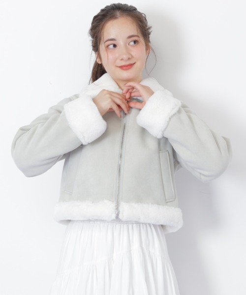 JILL by JILL STUART(ジルバイジルスチュアート)の「◇フェイクムートンジャケット(その他アウター・レディース・ピンク/ホワイト/グレー・SMALL/MEDIUM)」の12枚目の写真