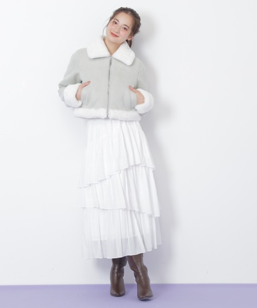 JILL by JILL STUART(ジルバイジルスチュアート)の「◇フェイクムートンジャケット(その他アウター・レディース・ピンク/ホワイト/グレー・SMALL/MEDIUM)」の7枚目の写真