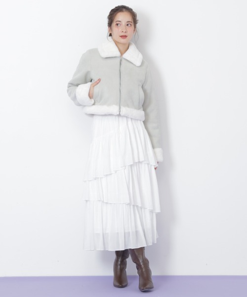 JILL by JILL STUART(ジルバイジルスチュアート)の「◇フェイクムートンジャケット(その他アウター・レディース・ピンク/ホワイト/グレー・SMALL/MEDIUM)」の6枚目の写真