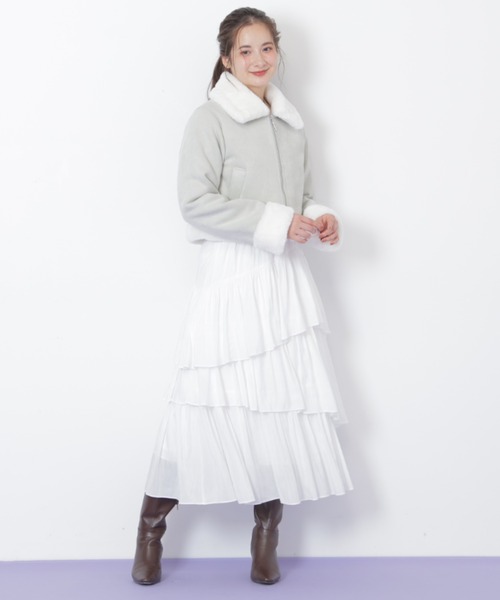 JILL by JILL STUART(ジルバイジルスチュアート)の「◇フェイクムートンジャケット(その他アウター・レディース・ピンク/ホワイト/グレー・SMALL/MEDIUM)」の8枚目の写真