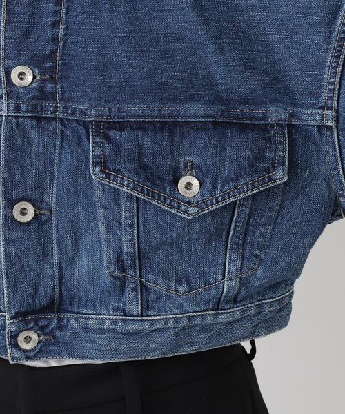 KURO（クロ）の「KURO SELVEDGE CROPPED TRUCKER JACKET 964178：デニムジャケット（デニムジャケット・レディース・ブルー系その他・MEDIUM）」の15枚目の写真