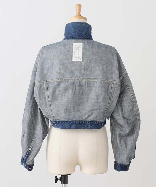 KURO（クロ）の「KURO SELVEDGE CROPPED TRUCKER JACKET 964178：デニムジャケット（デニムジャケット・レディース・ブルー系その他・MEDIUM）」の20枚目の写真