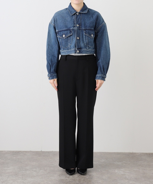 KURO（クロ）の「KURO SELVEDGE CROPPED TRUCKER JACKET 964178：デニムジャケット（デニムジャケット・レディース・ブルー系その他・MEDIUM）」の2枚目の写真