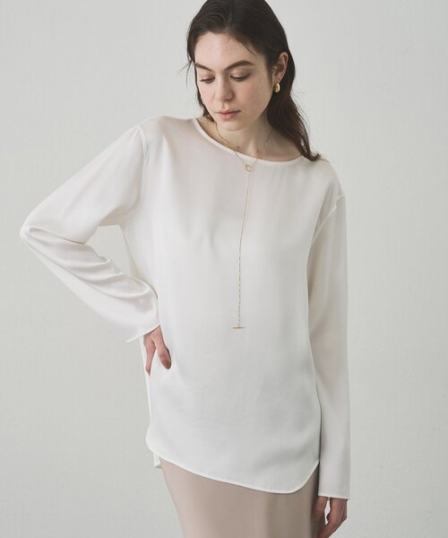 Drawing Numbers】サテンボートブラウス（シャツ/ブラウス）｜Drawing