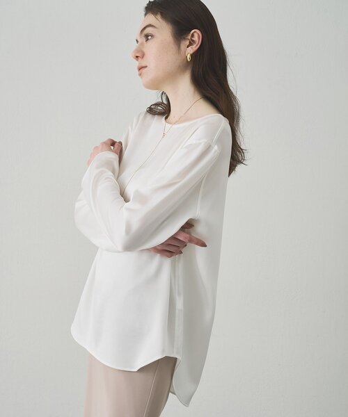 Drawing Numbers】サテンボートブラウス（シャツ/ブラウス）｜Drawing