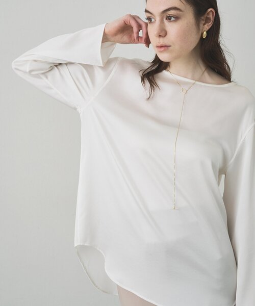 Drawing Numbers】サテンボートブラウス（シャツ/ブラウス）｜Drawing