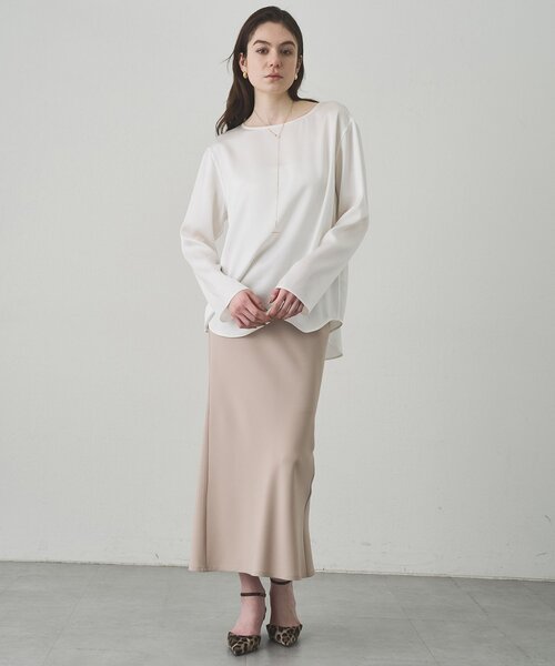 【新品】Drawing Numbersサテンボートブラウス 人気定番 Drawing Numbers（ドローイング ナンバーズ）の「【Drawing