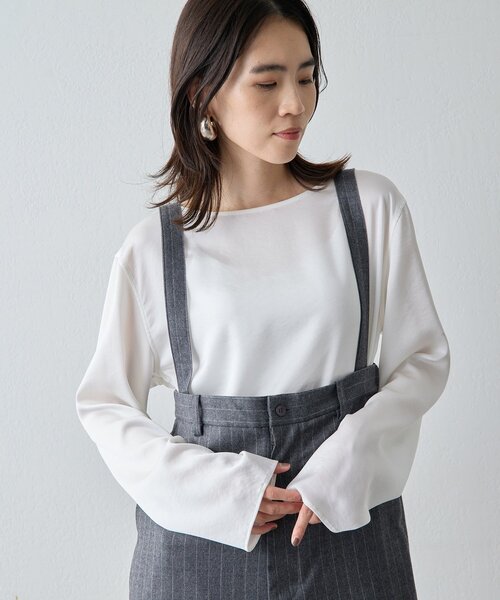 Drawing Numbers】サテンボートブラウス（シャツ/ブラウス）｜Drawing