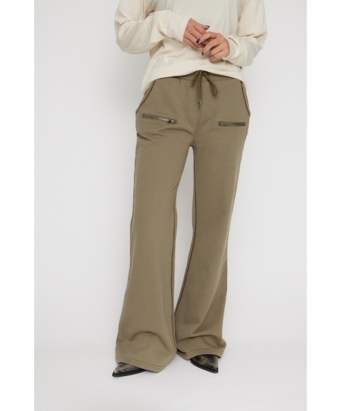 LAGUA GEM（ラグアジェム）の「STITCH ZIP SWEAT パンツ（スウェットパンツ・レディース・杢グレー/チャコールグレー/ライトカーキ・MEDIUM/SMALL）」の3枚目の写真