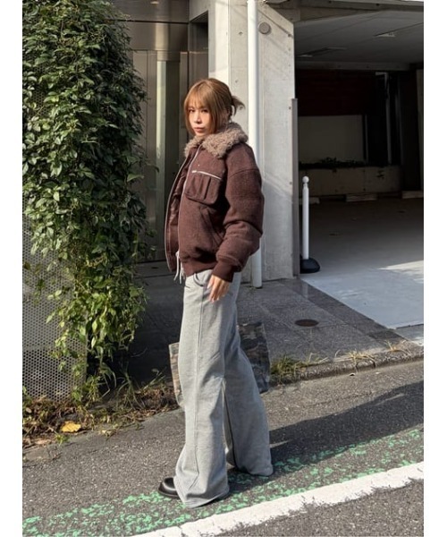 LAGUA GEM（ラグアジェム）の「STITCH ZIP SWEAT パンツ（スウェットパンツ・レディース・杢グレー/チャコールグレー/ライトカーキ・MEDIUM/SMALL）」の10枚目の写真