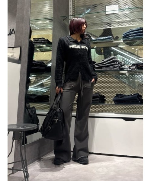 LAGUA GEM（ラグアジェム）の「STITCH ZIP SWEAT パンツ（スウェットパンツ・レディース・杢グレー/チャコールグレー/ライトカーキ・MEDIUM/SMALL）」の6枚目の写真