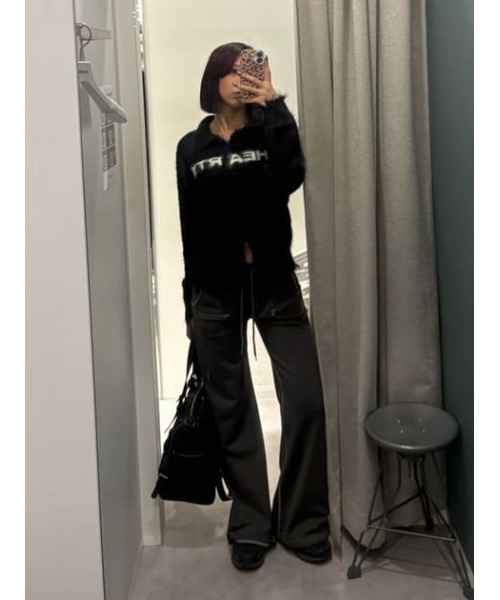 LAGUA GEM（ラグアジェム）の「STITCH ZIP SWEAT パンツ（スウェットパンツ・レディース・杢グレー/チャコールグレー/ライトカーキ・MEDIUM/SMALL）」の4枚目の写真