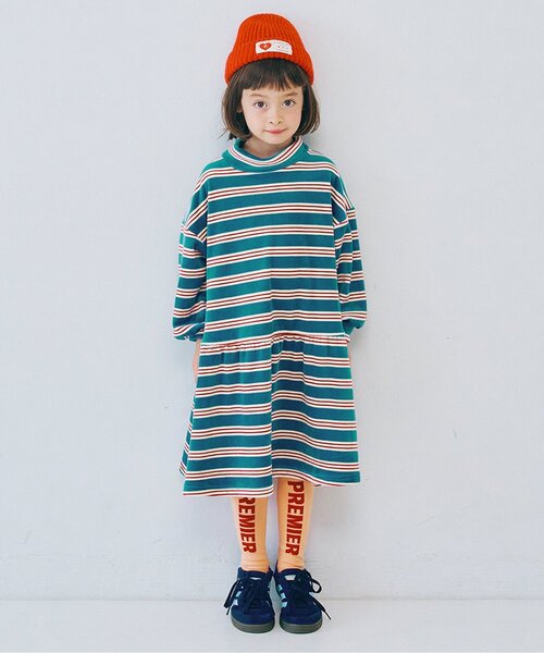 p.premier(ピードットプルミエ)の「【ジュニア対応】ベロアタッチのメルティ起毛フリースぬくぬくワンピース(ワンピース・キッズ・グリーン/レッド/ブラウン/その他2/ネイビー/イエロー・110/120/130/140/80/90/100)」の7枚目の写真