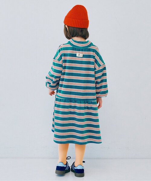 p.premier(ピードットプルミエ)の「【ジュニア対応】ベロアタッチのメルティ起毛フリースぬくぬくワンピース(ワンピース・キッズ・グリーン/レッド/ブラウン/その他2/ネイビー/イエロー・110/120/130/140/80/90/100)」の8枚目の写真