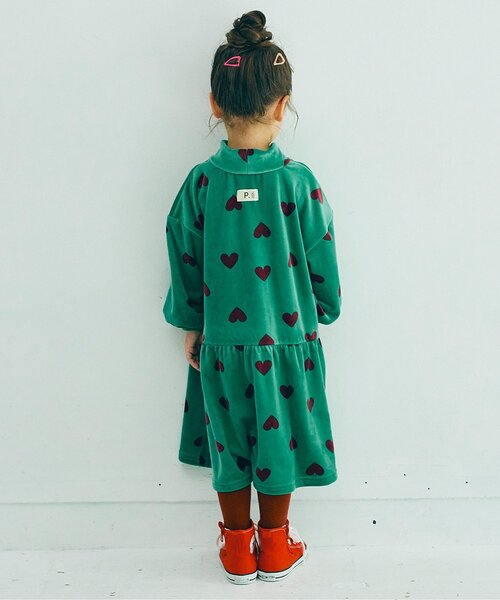 p.premier(ピードットプルミエ)の「【ジュニア対応】ベロアタッチのメルティ起毛フリースぬくぬくワンピース(ワンピース・キッズ・グリーン/レッド/ブラウン/その他2/ネイビー/イエロー・110/120/130/140/80/90/100)」の13枚目の写真