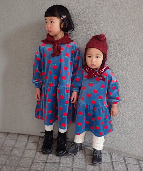 p.premier(ピードットプルミエ)の「【ジュニア対応】ベロアタッチのメルティ起毛フリースぬくぬくワンピース(ワンピース・キッズ・グリーン/レッド/ブラウン/その他2/ネイビー/イエロー・110/120/130/140/80/90/100)」の18枚目の写真