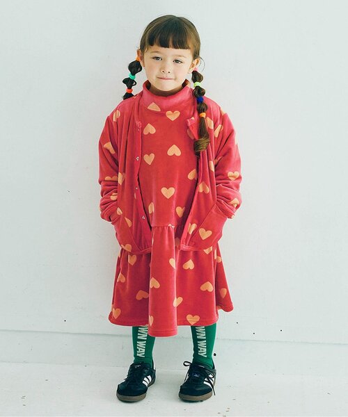 p.premier(ピードットプルミエ)の「【ジュニア対応】ベロアタッチのメルティ起毛フリースぬくぬくワンピース(ワンピース・キッズ・グリーン/レッド/ブラウン/その他2/ネイビー/イエロー・110/120/130/140/80/90/100)」の21枚目の写真