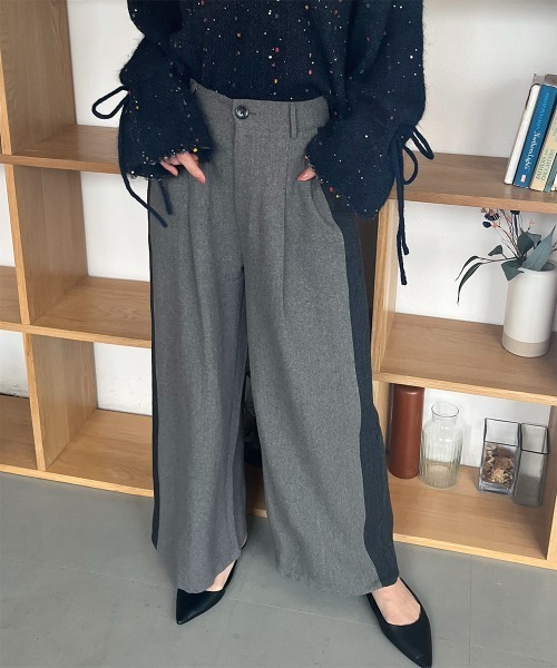 Rejoule(リジュール)の「配色デザイン ツイード調バイカラーワイドスラックス(その他パンツ・レディース・グレー/ブラック・S/M)」の17枚目の写真