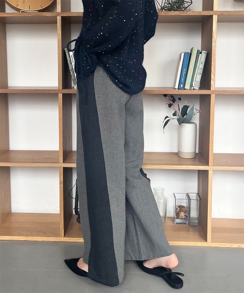 Rejoule(リジュール)の「配色デザイン ツイード調バイカラーワイドスラックス(その他パンツ・レディース・グレー/ブラック・S/M)」の18枚目の写真