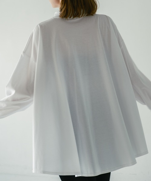 WHYTO.(ホワイト)の「「WHYTO. / ホワイト」AラインフレアTシャツ(Tシャツ/カットソー・レディース・パープル/ブラック/オフホワイト・38/36)」の7枚目の写真