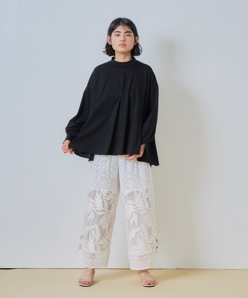 WHYTO.(ホワイト)の「「WHYTO. / ホワイト」AラインフレアTシャツ(Tシャツ/カットソー・レディース・パープル/ブラック/オフホワイト・38/36)」の11枚目の写真