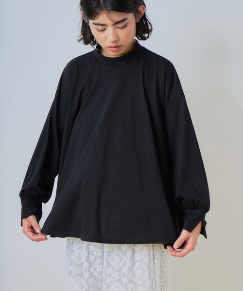WHYTO.(ホワイト)の「「WHYTO. / ホワイト」AラインフレアTシャツ(Tシャツ/カットソー・レディース・パープル/ブラック/オフホワイト・38/36)」の12枚目の写真