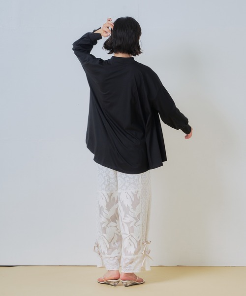 WHYTO.(ホワイト)の「「WHYTO. / ホワイト」AラインフレアTシャツ(Tシャツ/カットソー・レディース・パープル/ブラック/オフホワイト・38/36)」の15枚目の写真