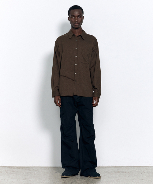 INSILENCE(インサイロンス)の「カットオフネップシャツ ダークブラウン(シャツ/ブラウス・レディース・その他・SMALL/MEDIUM/LARGE)」の5枚目の写真