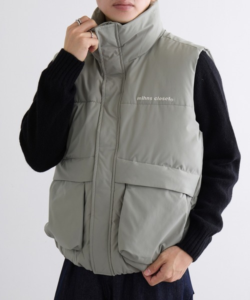 mihns closet(ミンズクローゼット)の「【mihns closet】mc 中綿ユーティリティベスト(ダウンベスト・メンズ・オフホワイト/スモーキーグリーン系/ブラック系その他2/ブラック系1・M/L/LL)」の9枚目の写真