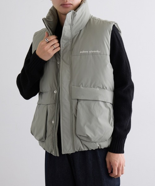 mihns closet(ミンズクローゼット)の「【mihns closet】mc 中綿ユーティリティベスト(ダウンベスト・メンズ・オフホワイト/スモーキーグリーン系/ブラック系その他2/ブラック系1・M/L/LL)」の8枚目の写真