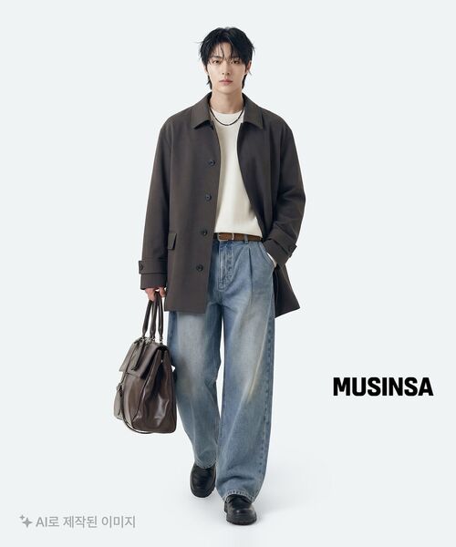 MUSINSA STANDARD（ムシンサスタンダード）の「ミニマルクルーネックニット[クリーム]（ニット/セーター・メンズ・その他・SMALL/MEDIUM/LARGE/X-LARGE/XX-LARGE）」の9枚目の写真