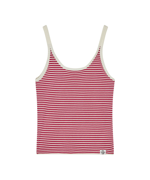 THE GREEN LAB（ザグリーンラボ）の「ストライプクロップニットスリーブレスナシトップ[レッド]（Tシャツ/カットソー・レディース・その他・FREE）」の9枚目の写真