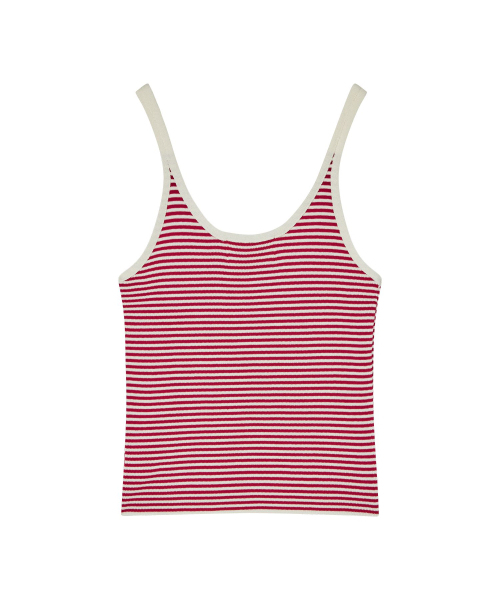 THE GREEN LAB（ザグリーンラボ）の「ストライプクロップニットスリーブレスナシトップ[レッド]（Tシャツ/カットソー・レディース・その他・FREE）」の13枚目の写真