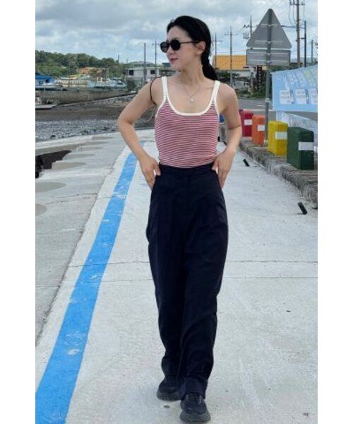 THE GREEN LAB（ザグリーンラボ）の「ストライプクロップニットスリーブレスナシトップ[レッド]（Tシャツ/カットソー・レディース・その他・FREE）」の21枚目の写真