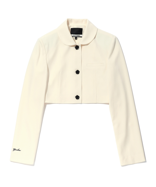 YOUHEE(ユヒ)の「CROP JACKET CREAM(テーラードジャケット・レディース・その他・SMALL/MEDIUM)」の2枚目の写真
