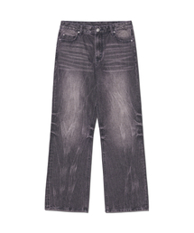 SEMI FLARE DENIM PANTS - WASHED PURPLE