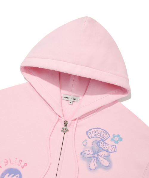 Wacky WiLLy(ワッキーウィリー)の「ウィメンズフラワーグラフィックフードジップアップピンク(パーカー・レディース・その他・FREE)」の4枚目の写真