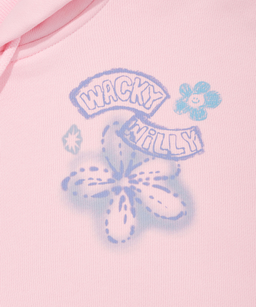 Wacky WiLLy(ワッキーウィリー)の「ウィメンズフラワーグラフィックフードジップアップピンク(パーカー・レディース・その他・FREE)」の5枚目の写真