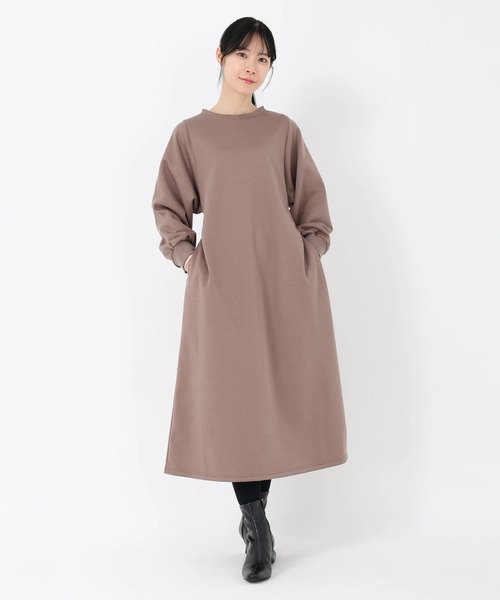 STRAWBERRY-FIELDS（ストロベリーフィールズ）の「マスタリージャージ_ジャージAラインワンピース（ワンピース・レディース・モカ/ブラック・2）」の2枚目の写真