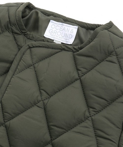 Ocean&Ground（オーシャン&グラウンド）の「Jr.ｷﾙﾄﾉｰｶﾗｰJKT（ナイロンジャケット・キッズ・オリーブ/ブラック/ベージュ・150/160）」の4枚目の写真