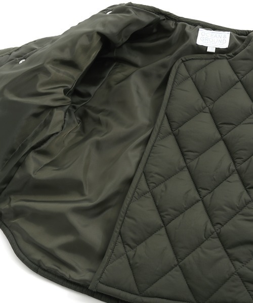 Ocean&Ground（オーシャン&グラウンド）の「Jr.ｷﾙﾄﾉｰｶﾗｰJKT（ナイロンジャケット・キッズ・オリーブ/ブラック/ベージュ・150/160）」の10枚目の写真