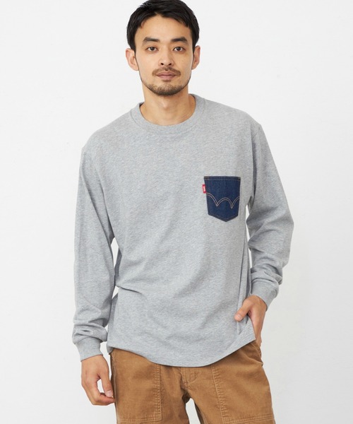 EDWIN(エドウィン)の「EDWIN エドウィン デニムポケット Tシャツ 長袖(Tシャツ/カットソー・メンズ・マスタード/ブラック/グレー/ホワイト・X-LARGE/MEDIUM/LARGE)」の5枚目の写真