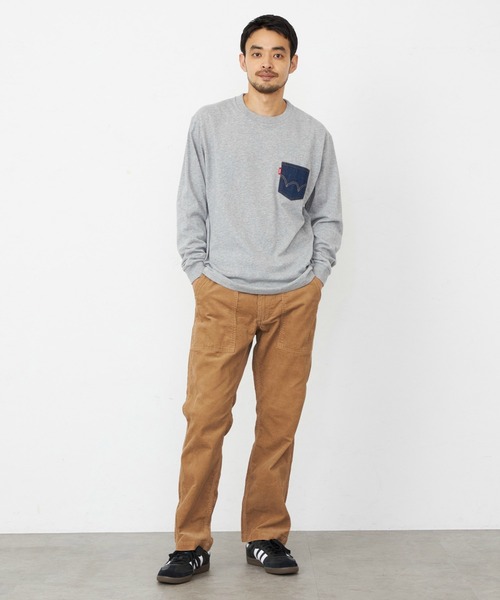 EDWIN(エドウィン)の「EDWIN エドウィン デニムポケット Tシャツ 長袖(Tシャツ/カットソー・メンズ・マスタード/ブラック/グレー/ホワイト・X-LARGE/MEDIUM/LARGE)」の10枚目の写真