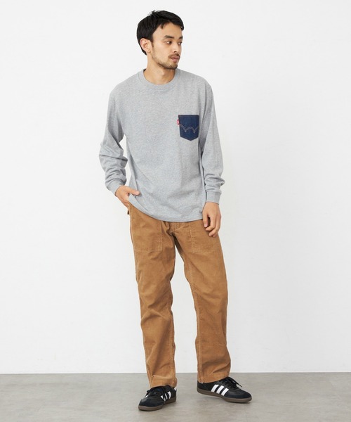 EDWIN(エドウィン)の「EDWIN エドウィン デニムポケット Tシャツ 長袖(Tシャツ/カットソー・メンズ・マスタード/ブラック/グレー/ホワイト・X-LARGE/MEDIUM/LARGE)」の11枚目の写真