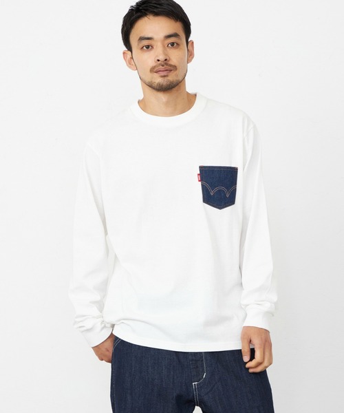 EDWIN(エドウィン)の「EDWIN エドウィン デニムポケット Tシャツ 長袖(Tシャツ/カットソー・メンズ・マスタード/ブラック/グレー/ホワイト・X-LARGE/MEDIUM/LARGE)」の13枚目の写真
