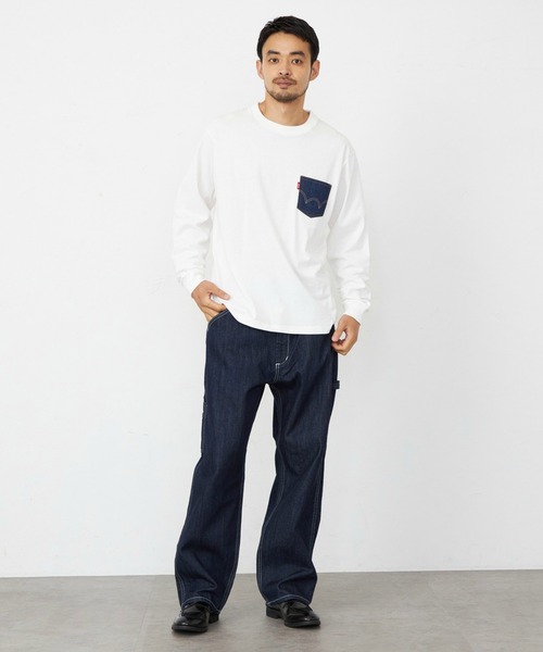 EDWIN(エドウィン)の「EDWIN エドウィン デニムポケット Tシャツ 長袖(Tシャツ/カットソー・メンズ・マスタード/ブラック/グレー/ホワイト・X-LARGE/MEDIUM/LARGE)」の18枚目の写真