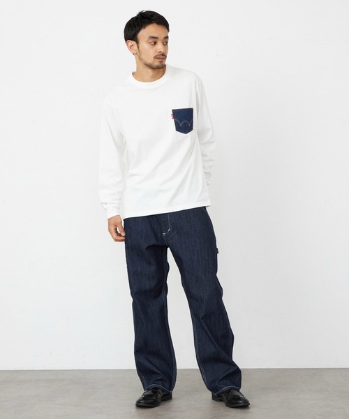 EDWIN(エドウィン)の「EDWIN エドウィン デニムポケット Tシャツ 長袖(Tシャツ/カットソー・メンズ・マスタード/ブラック/グレー/ホワイト・X-LARGE/MEDIUM/LARGE)」の19枚目の写真