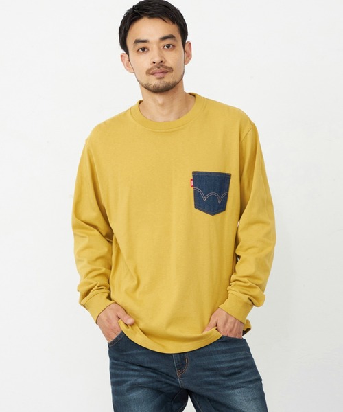 EDWIN(エドウィン)の「EDWIN エドウィン デニムポケット Tシャツ 長袖(Tシャツ/カットソー・メンズ・マスタード/ブラック/グレー/ホワイト・X-LARGE/MEDIUM/LARGE)」の21枚目の写真
