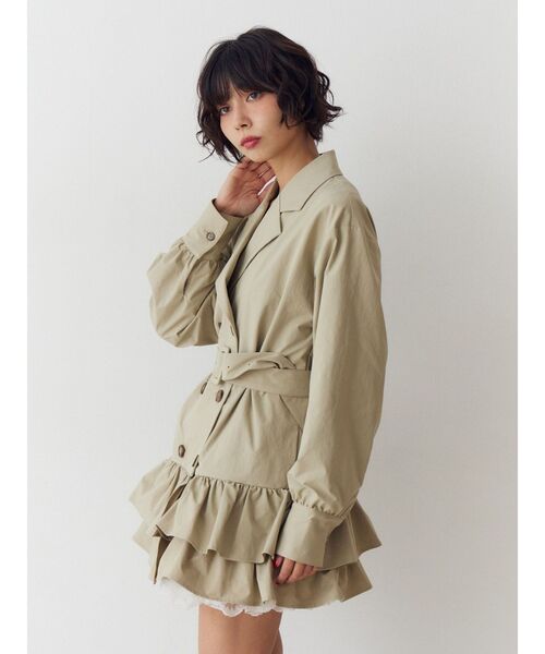 ヘムフリルトレンチミニワンピース（ワンピース）｜jouetie